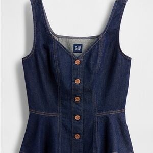 GAP Denim Tank Top with Brown Buttons